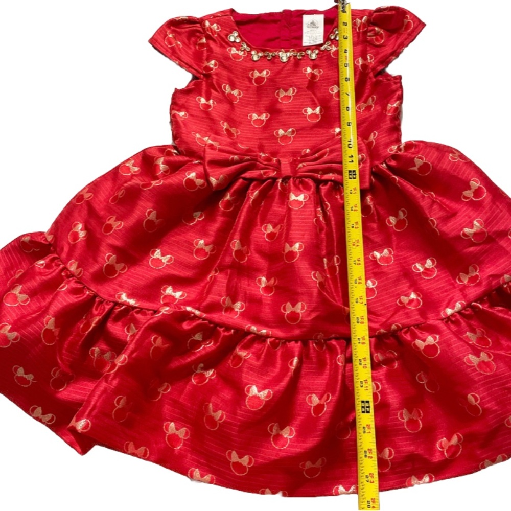 Disney Minnie Mouse Party Dress Girls Size 9/10 140 cm Red Holiday - Picture 7 of 9